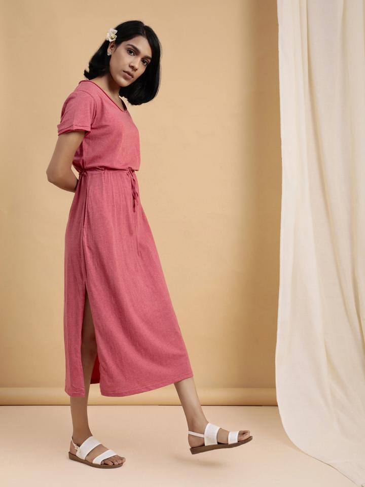 Organic Cotton T-Shirt Dress for Women Pink