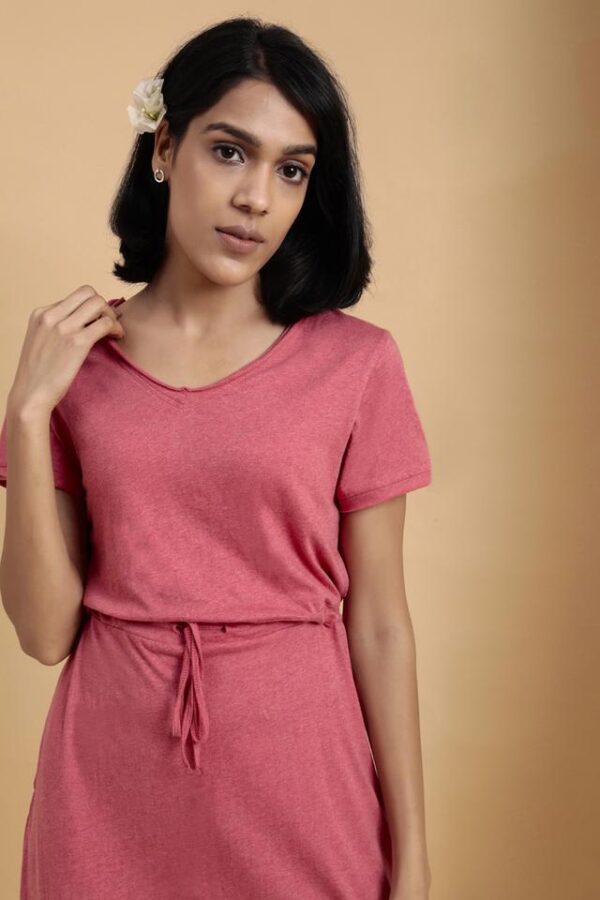 Organic Cotton T-Shirt Dress for Women Pink