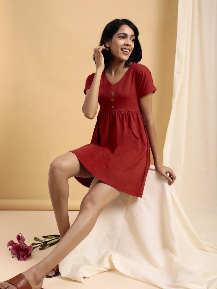 Classy 100% organic cotton casual flare dress – Fashion8