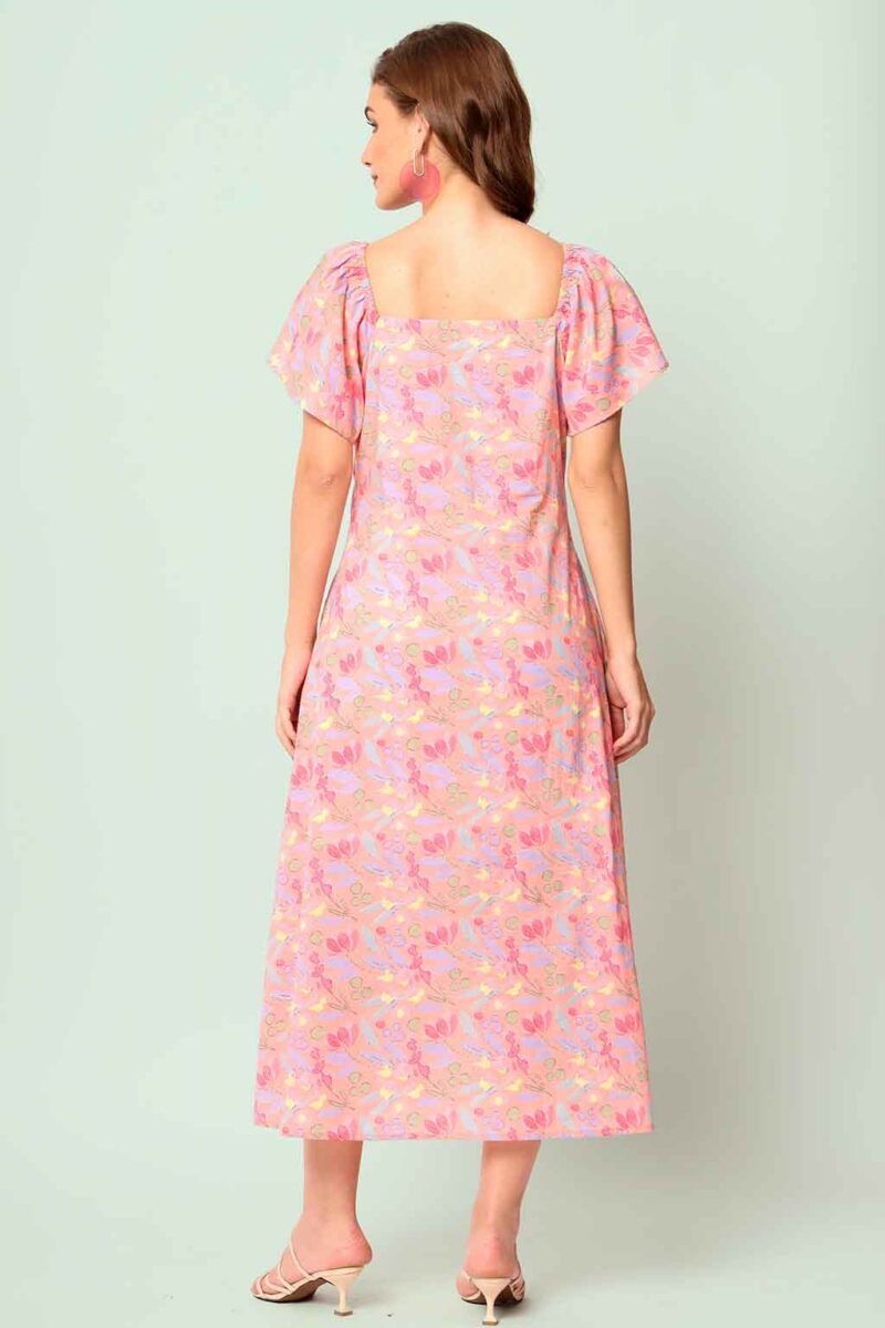 Pastel Pink A Line Dress for Women Online by Lake Peace