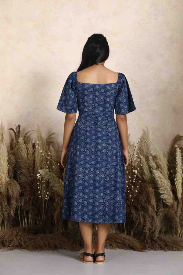 Pure Cotton Blockprint Square Neckline Dress for Women