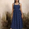 Manjari Dabu Print Fit & Flare Dress with Straps for Women Online India